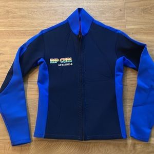 Rip Curl Blue & Navy Neoprene Zip Front Jacket